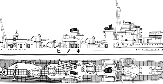 Корабль IJN Nenohi [Destroyer] (1933) - чертежи, габариты, рисунки